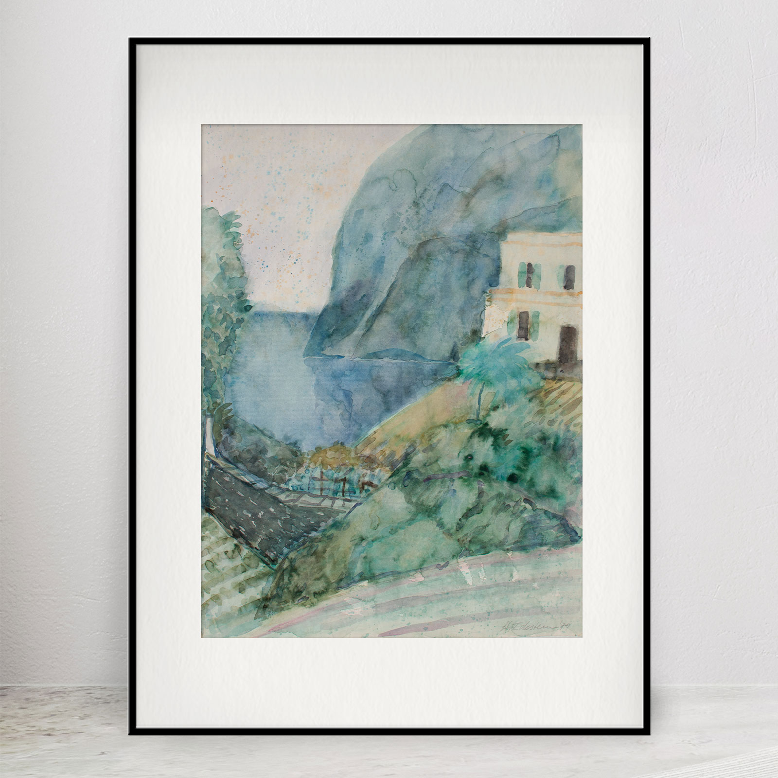 Aquarell "Villa am Meer 2" – Bild 3