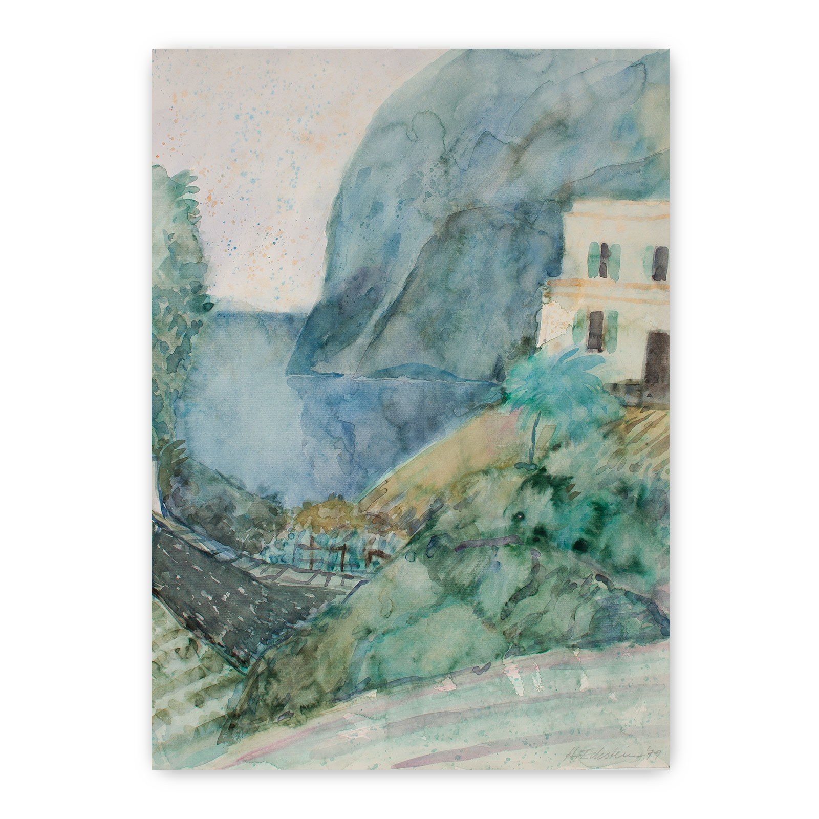 Aquarell "Villa am Meer 2"